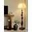 French Mid-Century Solid Wood & Fabric Floor Lamp