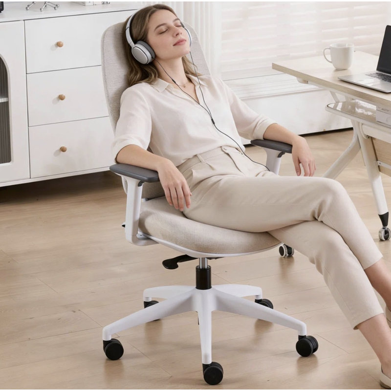 Chaise de bureau ergonomique en filet avec profondeur, hauteur et accoudoirs réglables, chaise de bureau d'ordinateur pivotante moderne avec roulettes, chaise de travail respirante, certifiée BIFMA