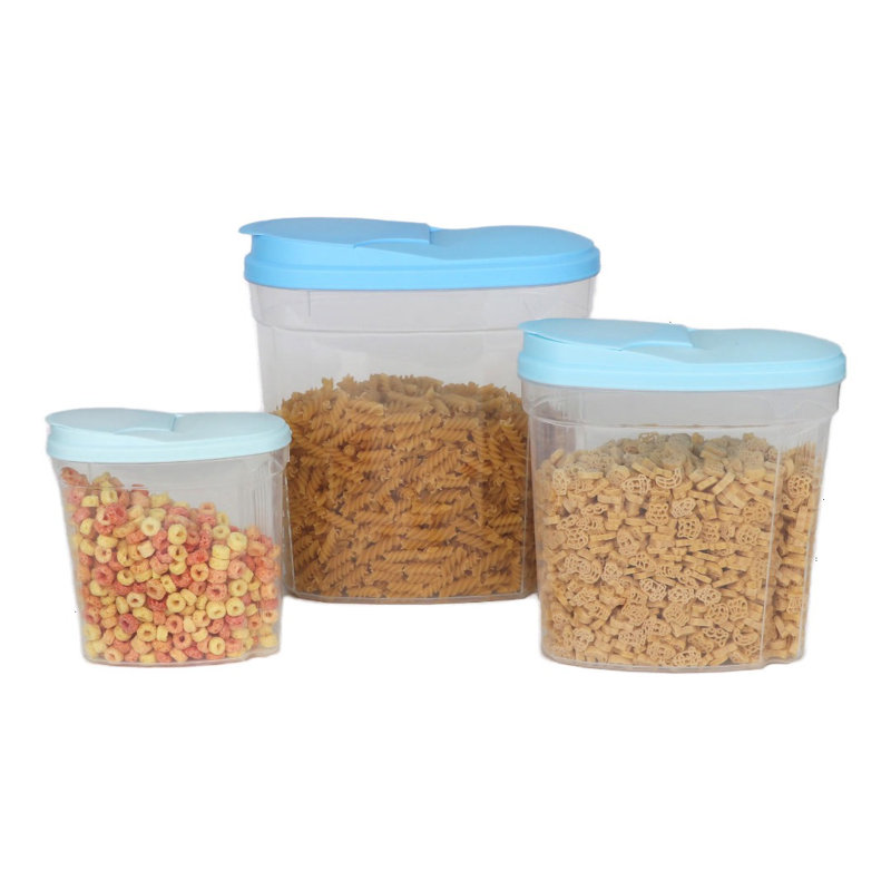 Nested Plastic Container Set With Lids, Blue