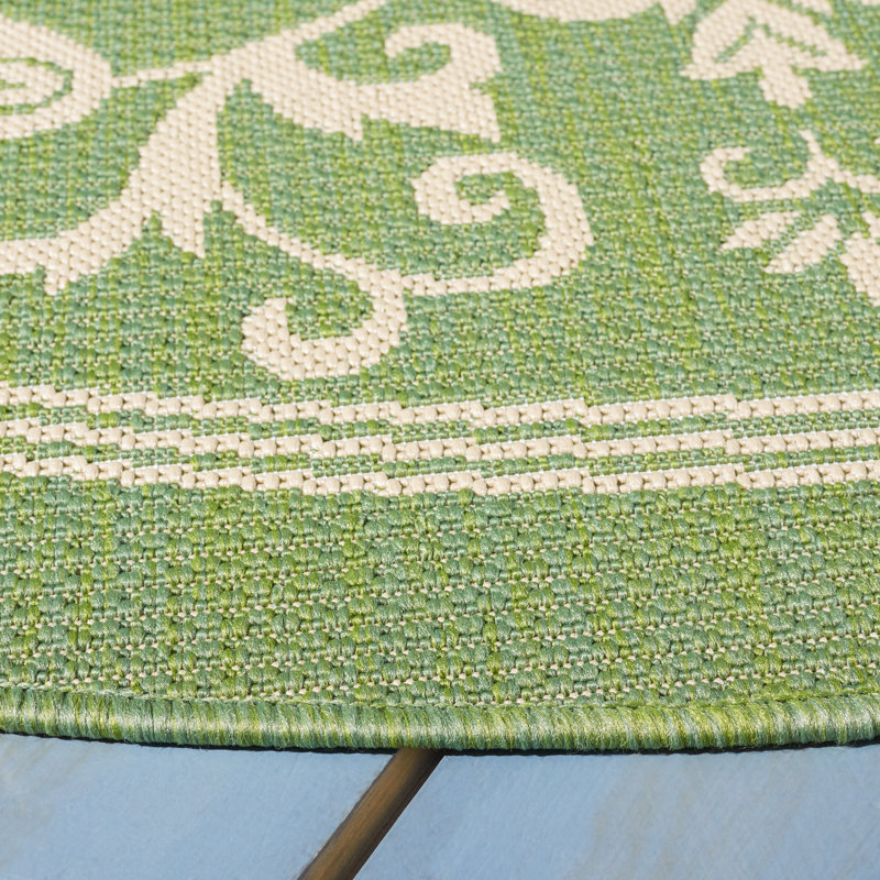 Galena Performance Floral Indoor/Outdoor Area Rug, Round 6'7"