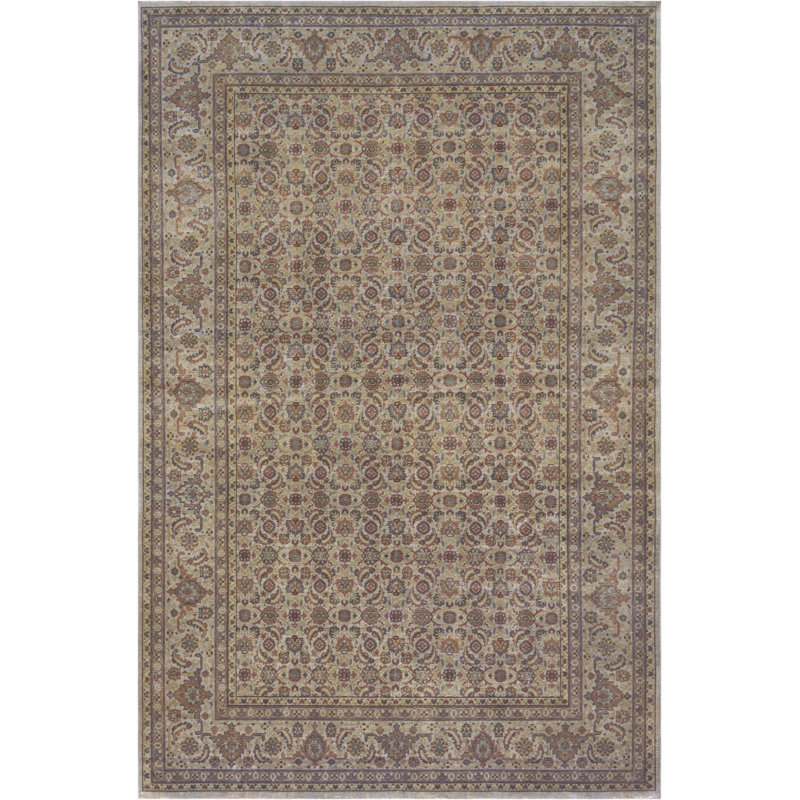 Tapis beige/brun en laine Tabriz