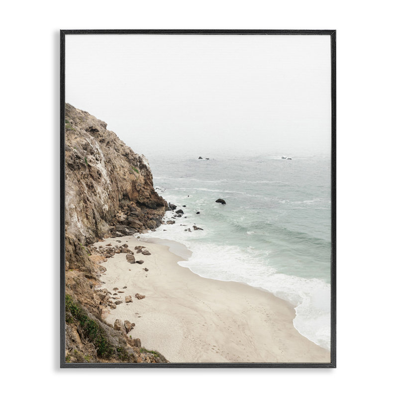 Point de vue Big Sur Coast, estampe numérique, conception de Sissi et Seb, H 14 po x l 11 po, Giclée encadrée noir minuit