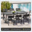 Table de salle à manger de patio avec trou pour parasol et structure en aluminium-409976785-459770165