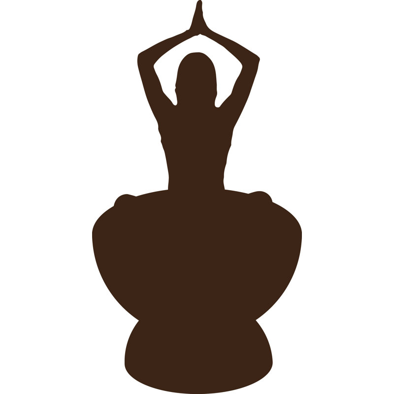 Adhésif décoratif yoga, Brun, H 36 po x l 19 po