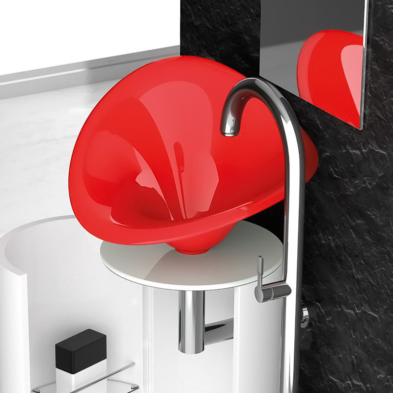 Calla Lilly 18.1'' L Bathroom Sink, Red