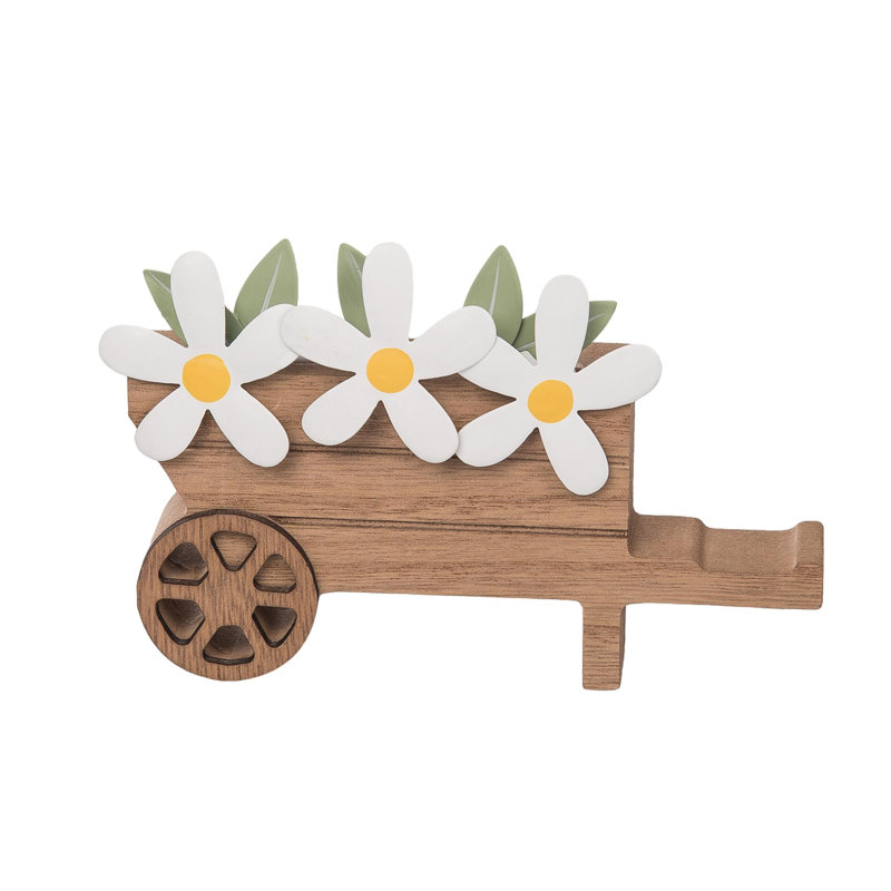  Marguerites en bois dans un chariot