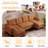 Deandre 104.7" Chenille Sofa with Symmetric U-shaped Design, Convertible Pull-Out Bed, USB/Type-C Charging Ports, Detachable Armrests & Thick Cushions for Living Room Leisure & Versatile Home Use-120607524