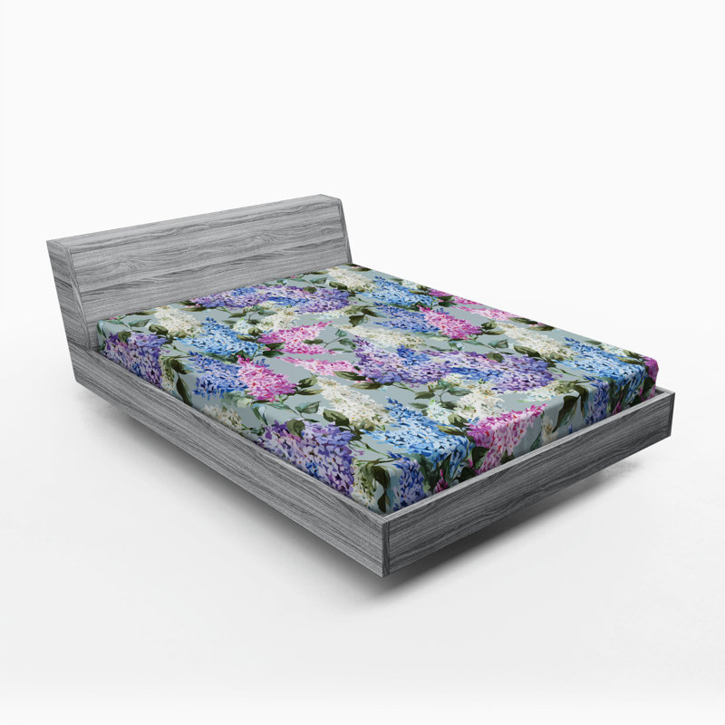 Microfiber Floral Fitted Sheet, Queen Fitted Sheet