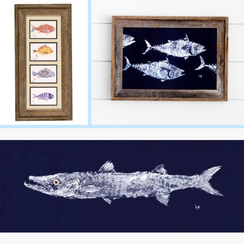 Art côtier, arc-en-ciel, poisson, océan, inspiration
