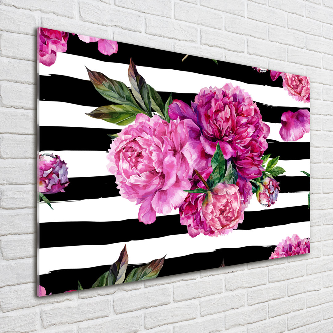 Glasbild Pink Peonies