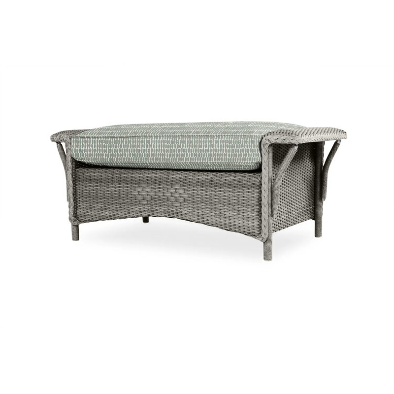 Nantucket Outdoor Ottoman, Beach Navy, Pewter