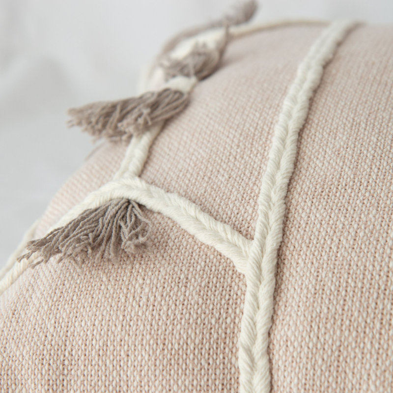 Fringed Cotton Pillow Cover