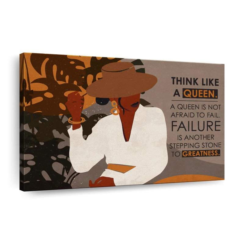 «Think Like A Queen», citation sur toile, H 8 po x l 12 po x P 1 po