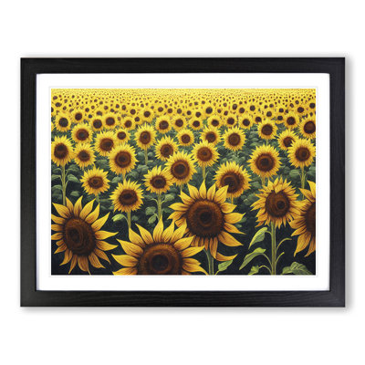 Dashing Sunflower Field - Single Picture Frame Print