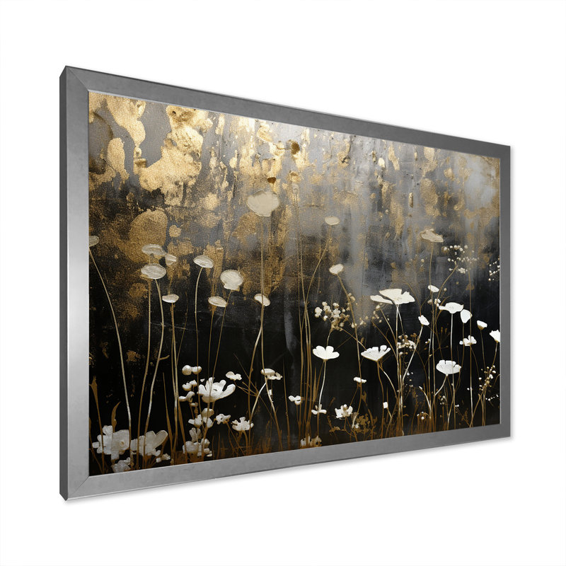 Gilded Garden Blooming Meadows III - impression, H 24 po x l 32 po x P 1,5 po, Cadre simple argenté
