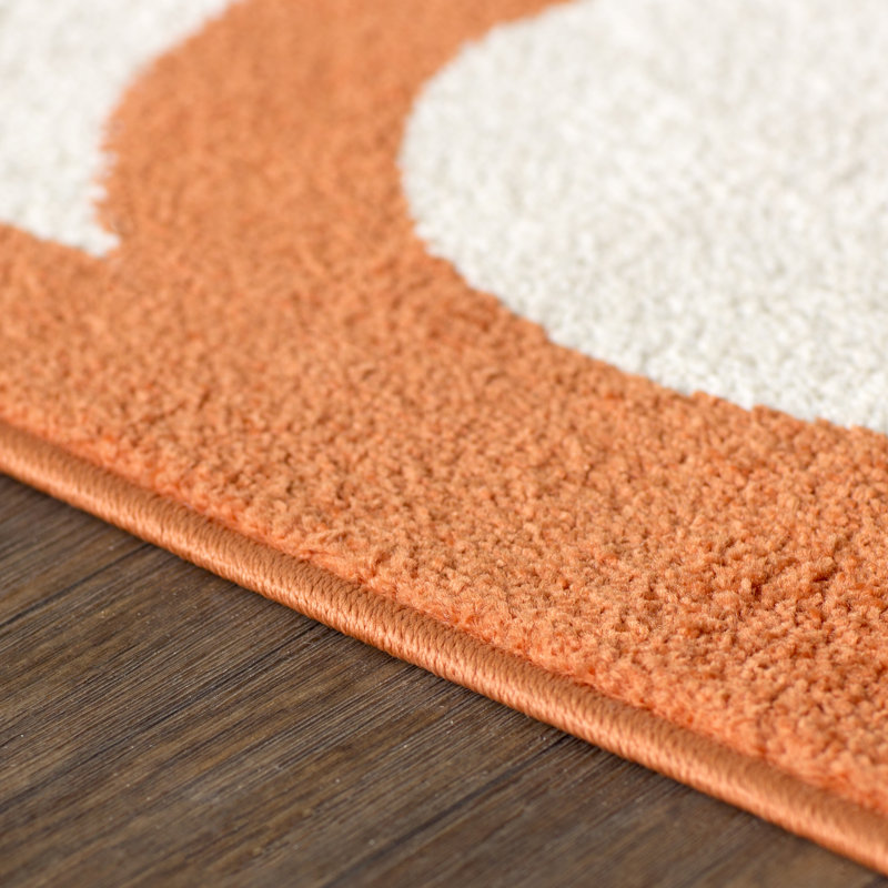 Tapis beige / orange à motif géométrique Ammundsen, Rectangle 9 pi x 12 pi