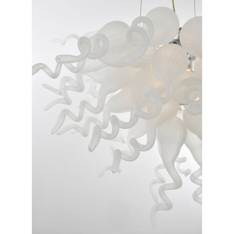 Karolin 9 - Light Glass Chandelier, White
