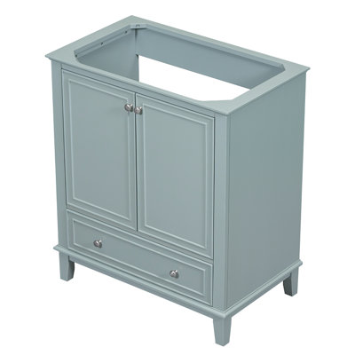 Ensemble de meuble-lavabo simple 29,5 po avec plateau en bois massif Rashiem