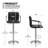 Faux Leather Adjustable Height Bar Stools, Swivel Counter Height Barstools Dining Chair with Armrest-1172706257