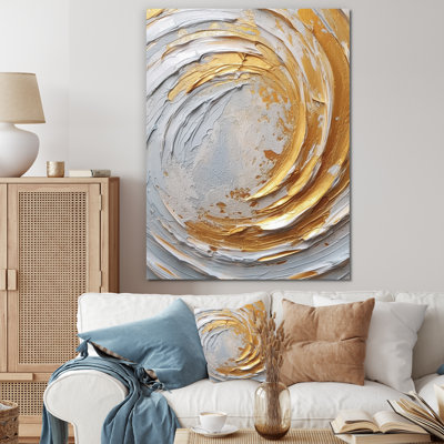 Or et crème tourbillons enchantés II sur toile