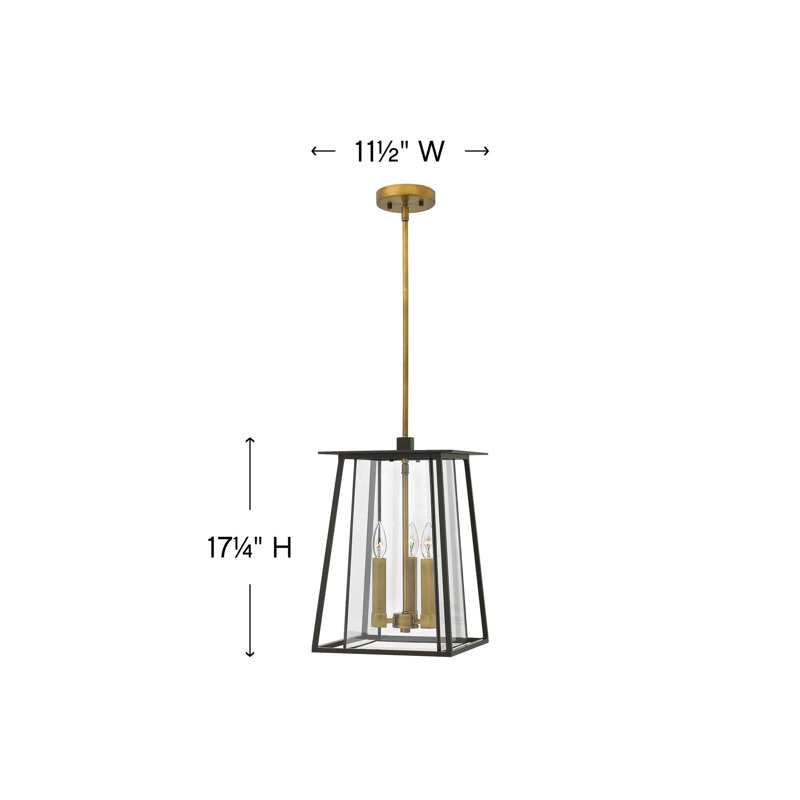 Walker 3-Light Outdoor Hanging Lantern, Buckeye Bronze