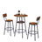 Bistro Table and Chairs Set of 2, 3-Piece Bar Table and Chairs, Small 2-Tier Round Dining Table