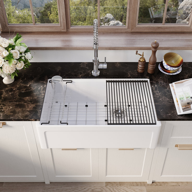 Évier de cuisine à simple cuve en argile réfractaire de 33 po de style casain de Casainc
