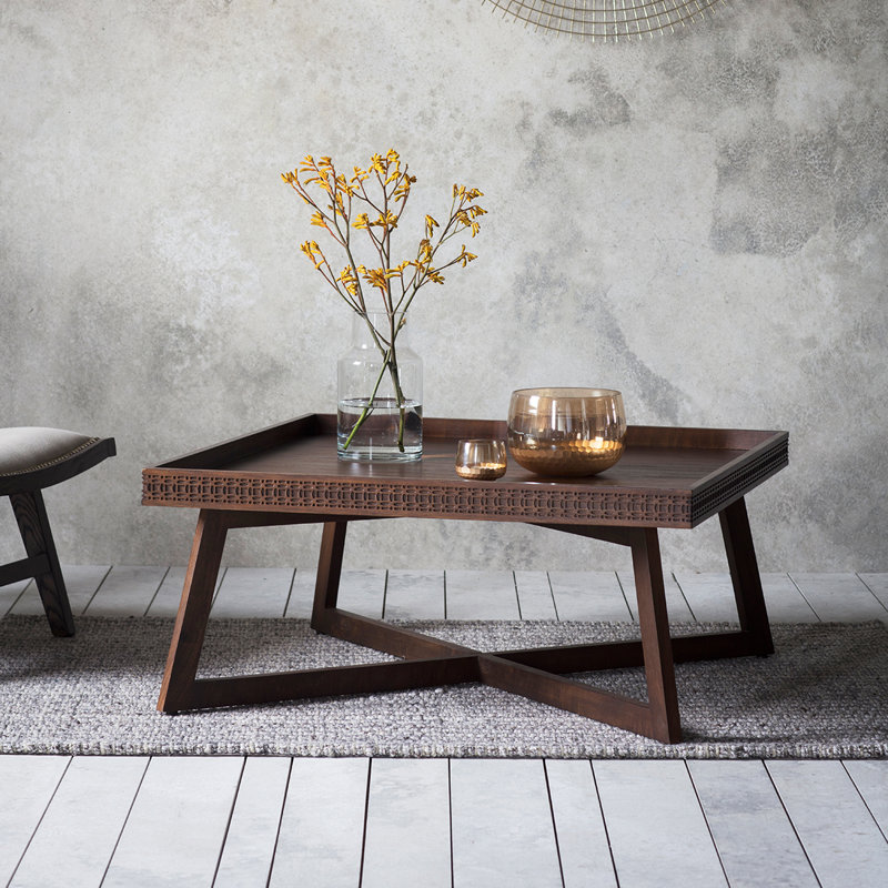 Cassilyn Solid Wood Trestle Coffee Table, Brown