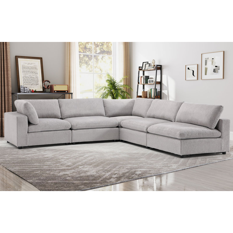 Canapé modulaire rembourré 5 pièces Nuccio