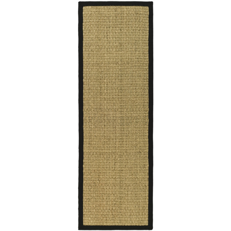 Delapena Solid Colour Bamboo Slat / Seagrass Hand Woven Area Rug, Runner 76 x 366cm