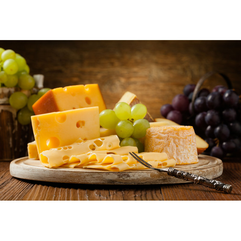 «Mix Cheese On Platter» par - Photographie sur toile tendue, H 8 po x l 12 po