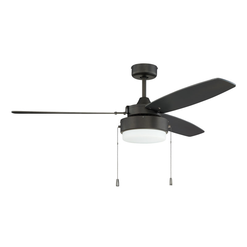 Intrepid 52'' Ceiling Fan with Light Kit, Espresso/Walnut 