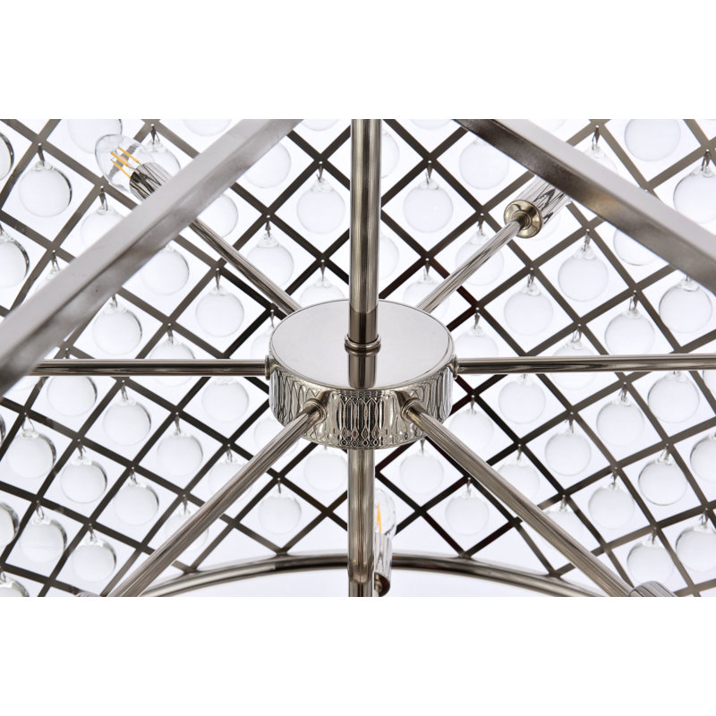 Swinney 12 - Light Drum Chandelier, Polished Nickel