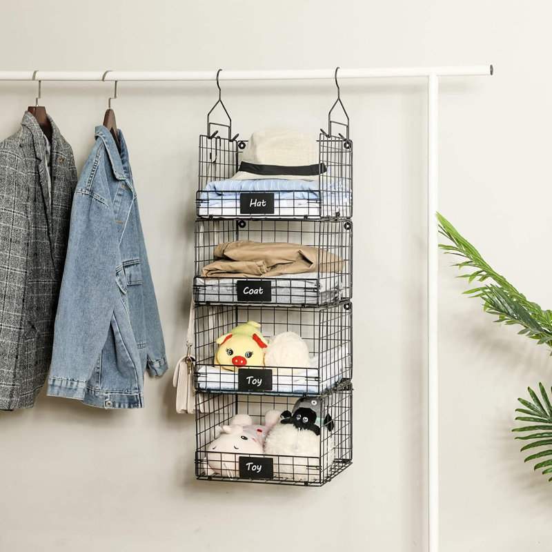 Étagère de rangement pour vêtements à 4 niveaux
