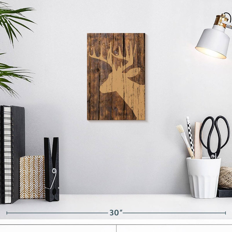 Brampt Wooden Deer, 12" H x 8" W