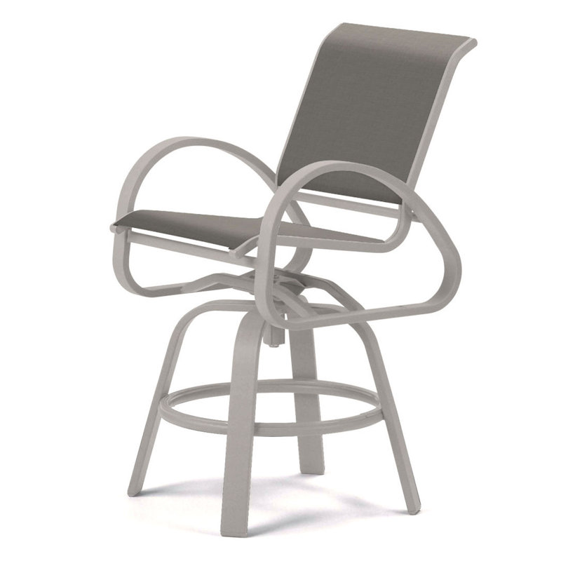 Tabouret de bar Holna, Neige texturée, Alliage Sunbrella®