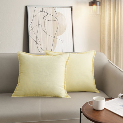 Coussin décoratif en faux lin - Flan (ensemble de 2)