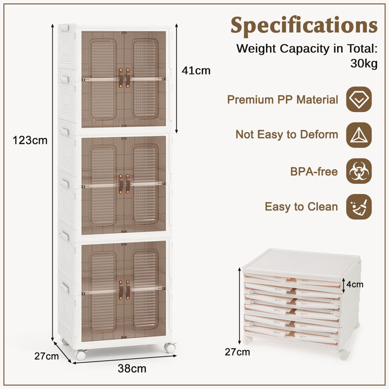6 Pair Shoe Storage Cabinet