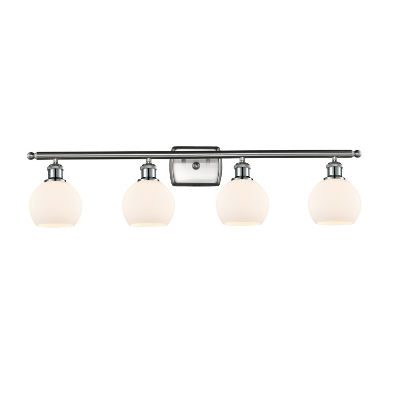Cindi 4 - Light Vanity Light, Matte White, Incandescent, Brushed Satin Nickel