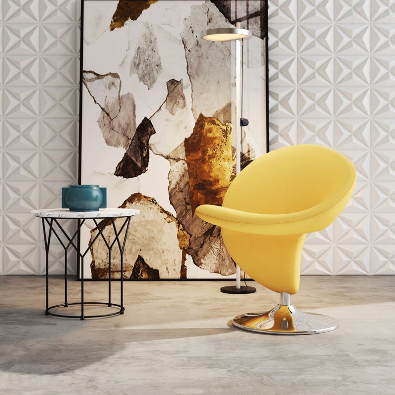 Fauteuil d'appoint pivotant de style décontracté dans des bureaux élégants, Jaune