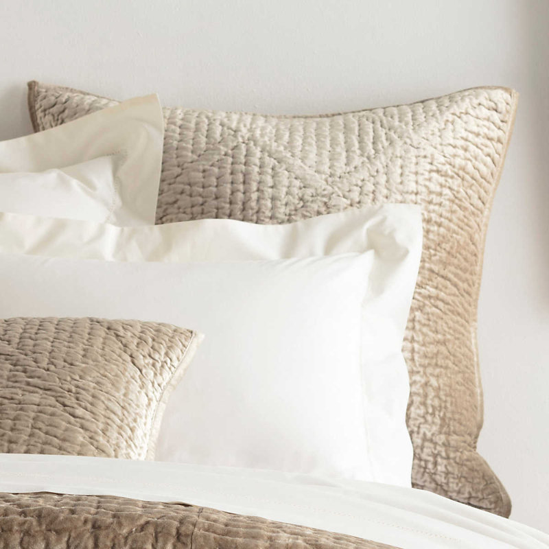 Parisienne Velvet Quilted Sham, Euro, Topaz