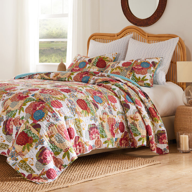 Greenland Home Fashions Jewel White Quilt Set, White, Twin Quilt + 1 Sham