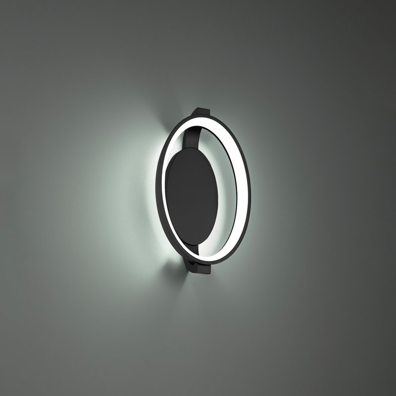 Solitaire Aluminum LED Flush Mounted Sconce, Black