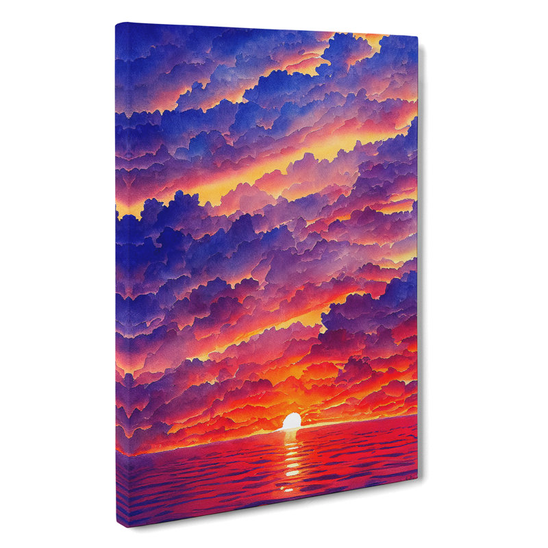 An Artistic Ocean Sunset - Wrapped Canvas, 50cm H x 35cm W x 3cm D