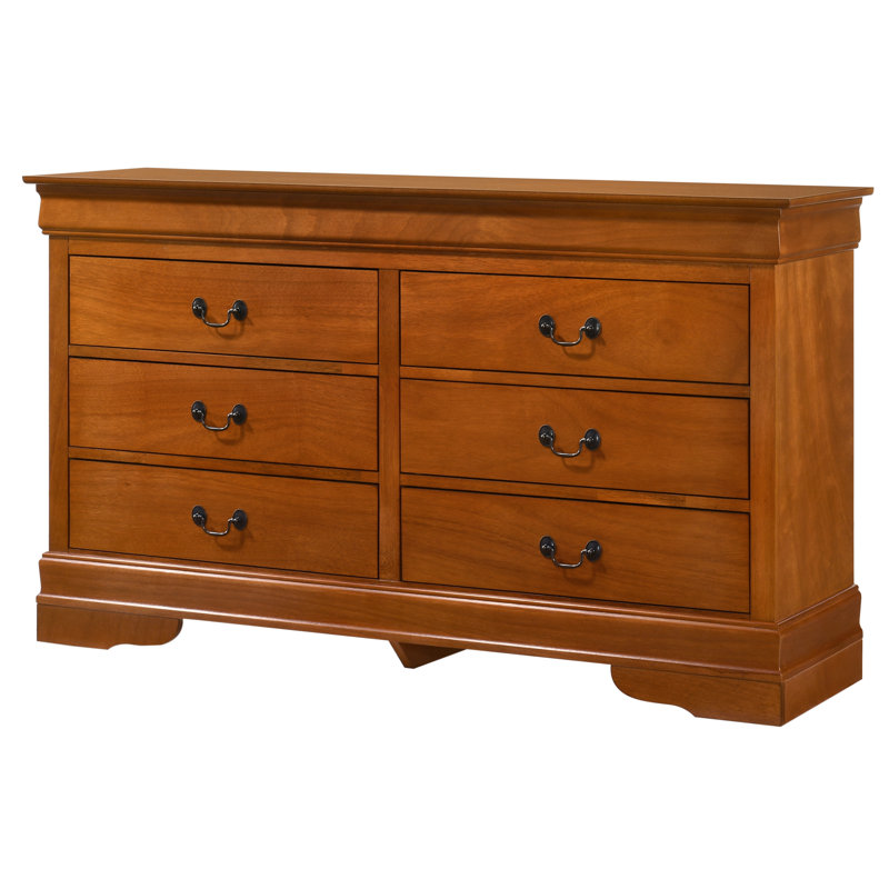  Commode double 6 tiroirs Louis Phillipe Vernon, Chêne