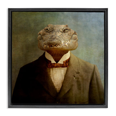 «Alligator in Business suit Grain Floater», art mural sur toile par Martine Roch