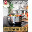 Marmite en acier inoxydable de 12 pte avec couvercle Cook N Home Basics, marmite pour pâtes, marmite avec poignée robuste, marmite avec chauffage uniforme, va au four et au lave-vaisselle, batterie de cuisine pour la mise en conserve, ébullition-92635944-92635943
