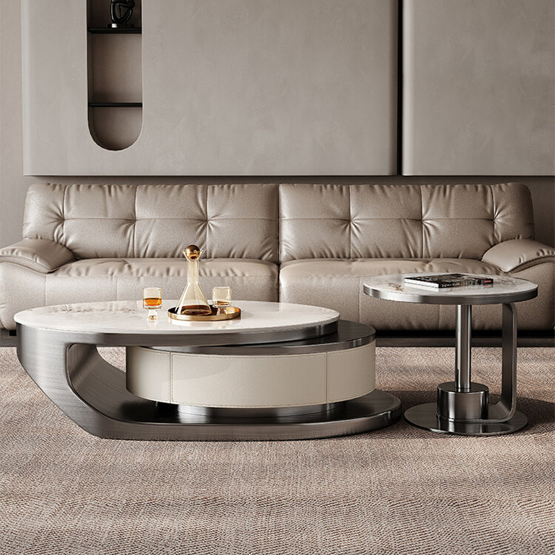 Table basse Modern, Blanc / gris