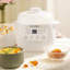1 pte Mini cocotte en céramique blanche avec préréglages et minuterie intégrée
