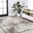 Angilina High-Low Shabby Damask Cream/Beige/Dark Gray Indoor/Outdoor Rug-250030741